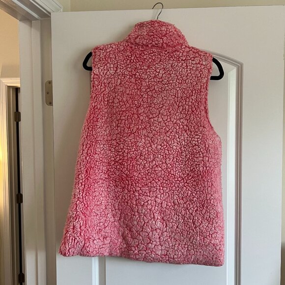 Simply Southern Sherpa vest, pink with grey collar - Picture 3 of 4